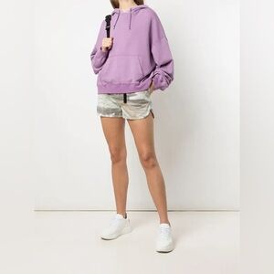 John Elliott Purple Cropped Vintage Fleece Hoodie Size 2 = Medium